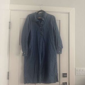 Blue Denim Long Sleeve Dress